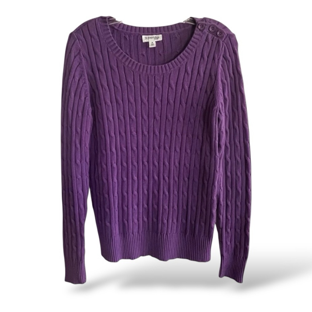 St. John’s Bay Vintage Hamptons Coastal Cable-Knit Seaside Retro Layer Sweater
